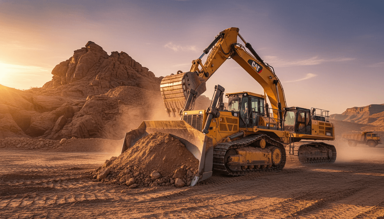 Tiffany Construction excavation equipment working on Arizona desert construction site